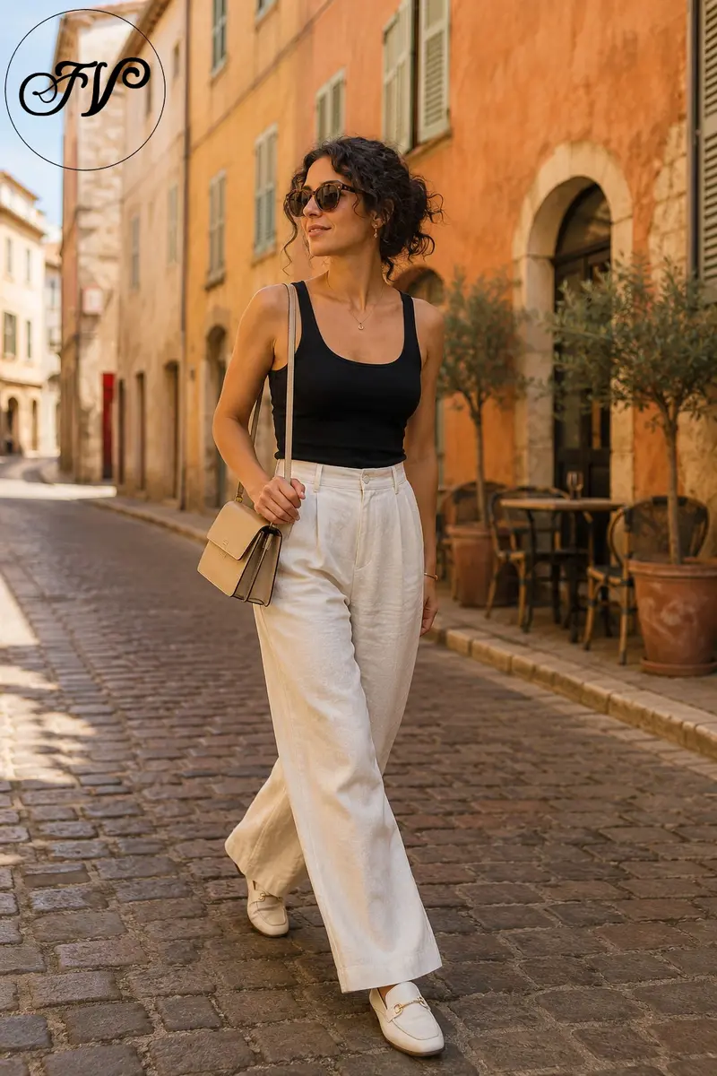 Estilo mediterráneo: outfit casual elegante